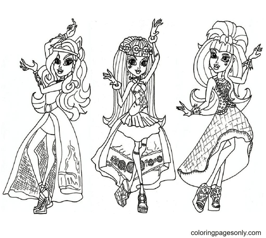 Monster high coloring pages printable for free download