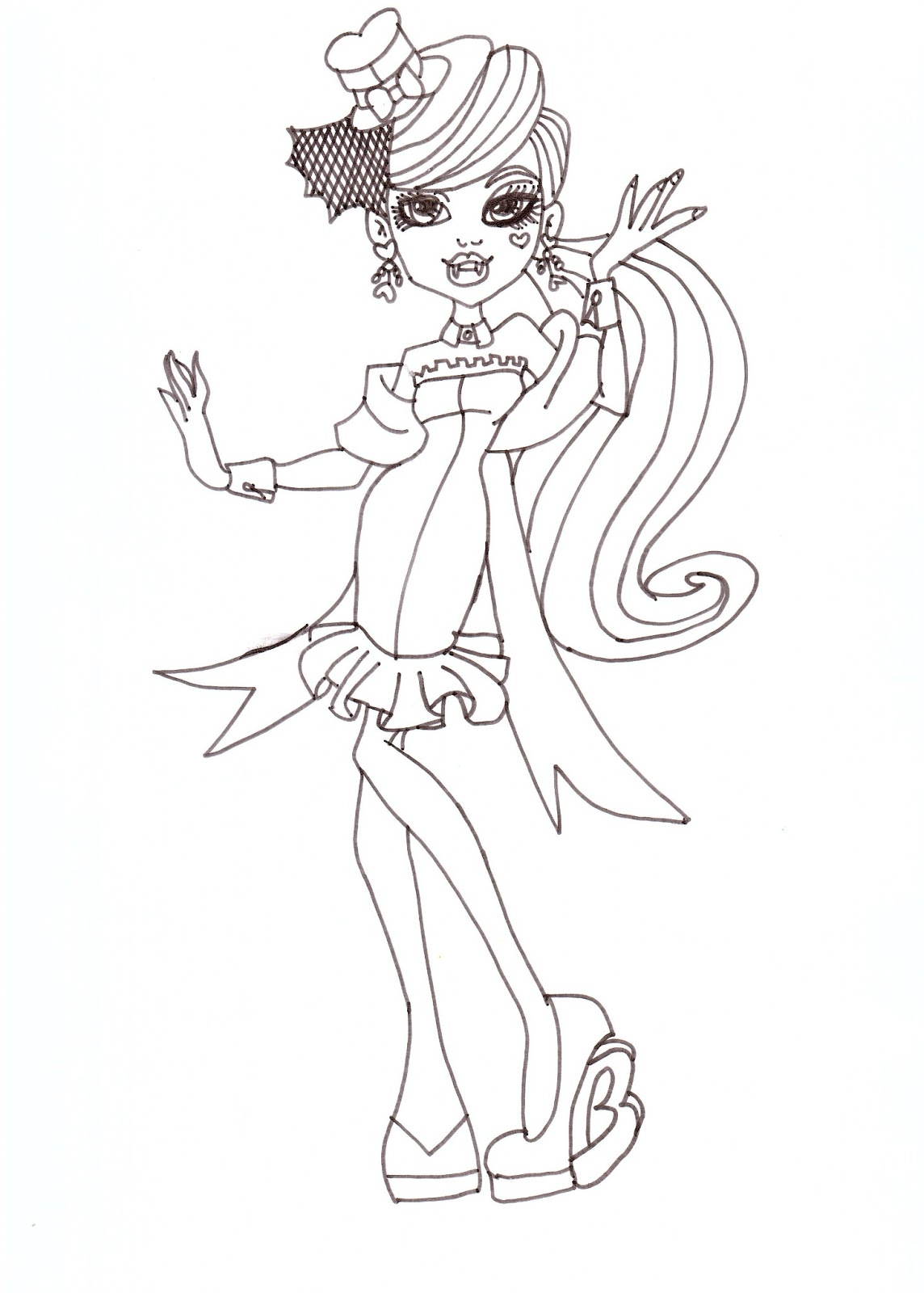 Free printable monster high coloring pages draculaura dawn of the dance coloring sheet