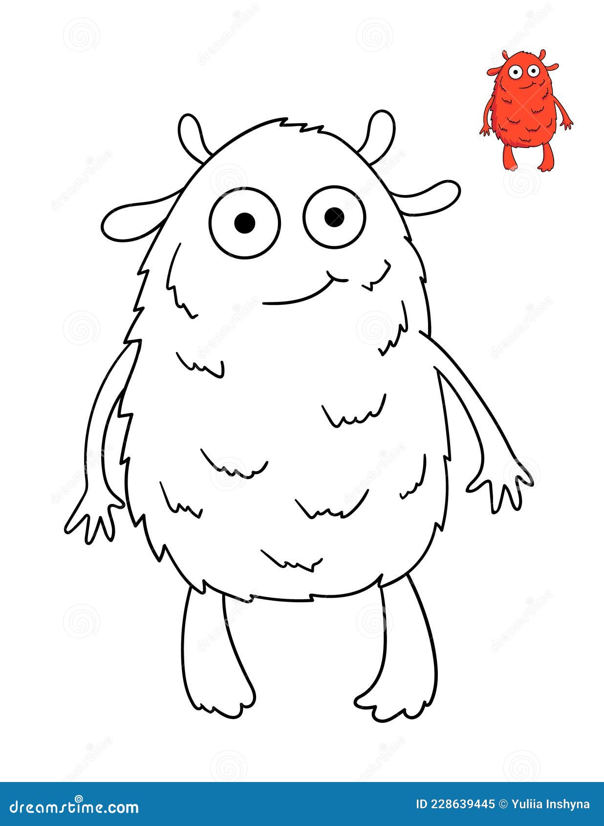 Halloween coloring page with cute monster stock vector