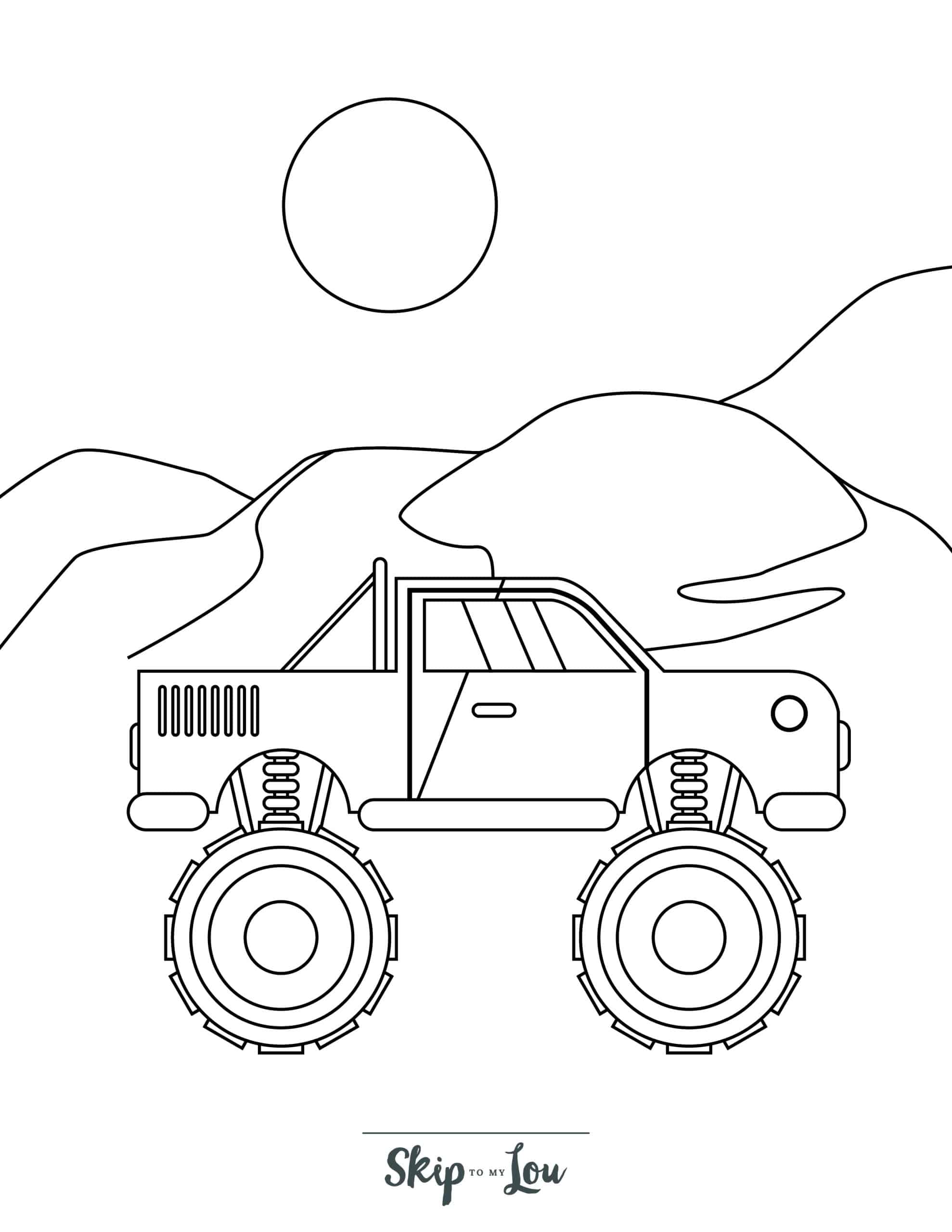 Free printable monster truck coloring pages skip to my lou