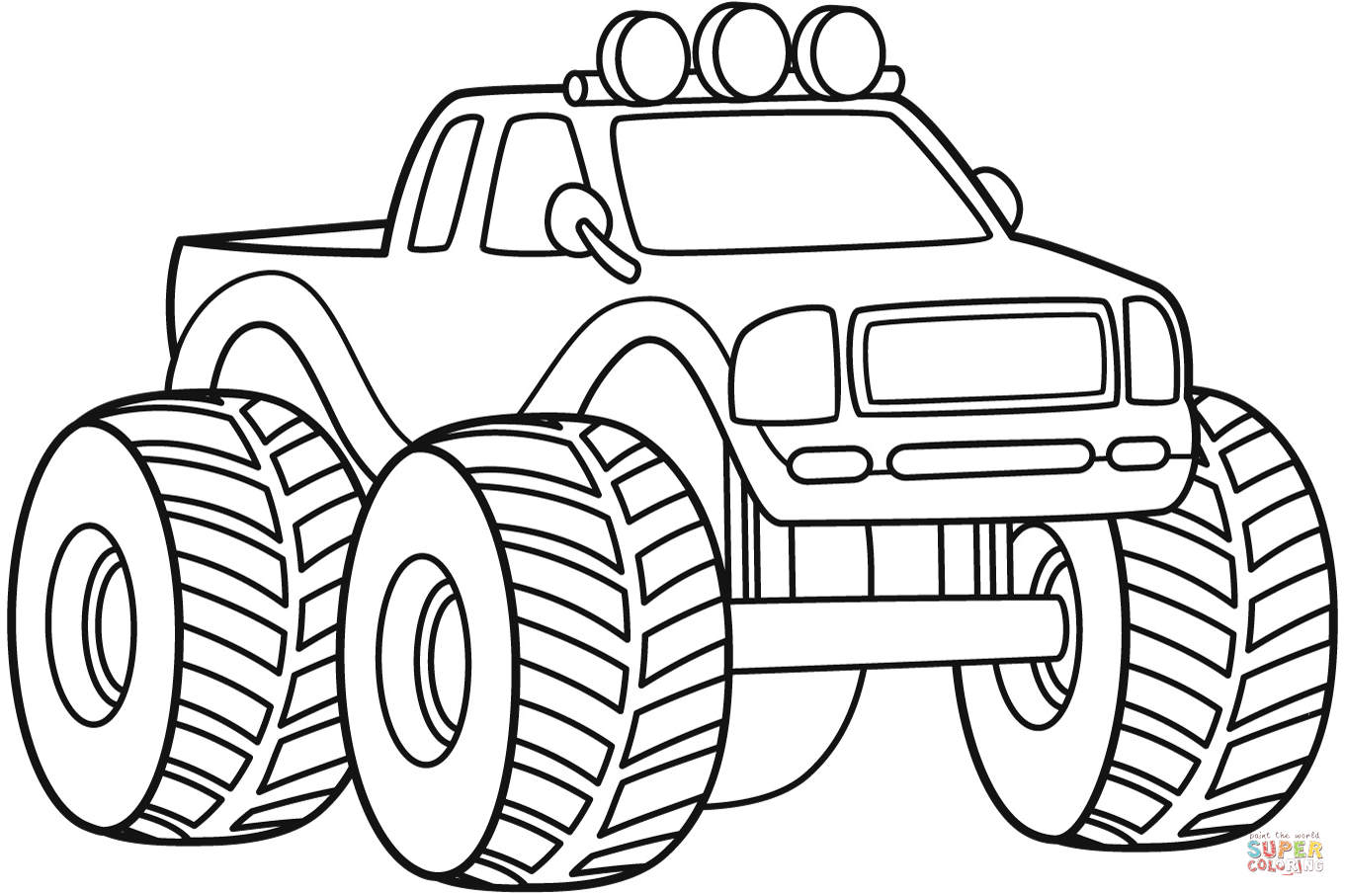 Monster truck coloring page free printable coloring pages
