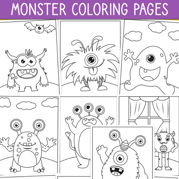 Monster coloring pages â messy little monster shop