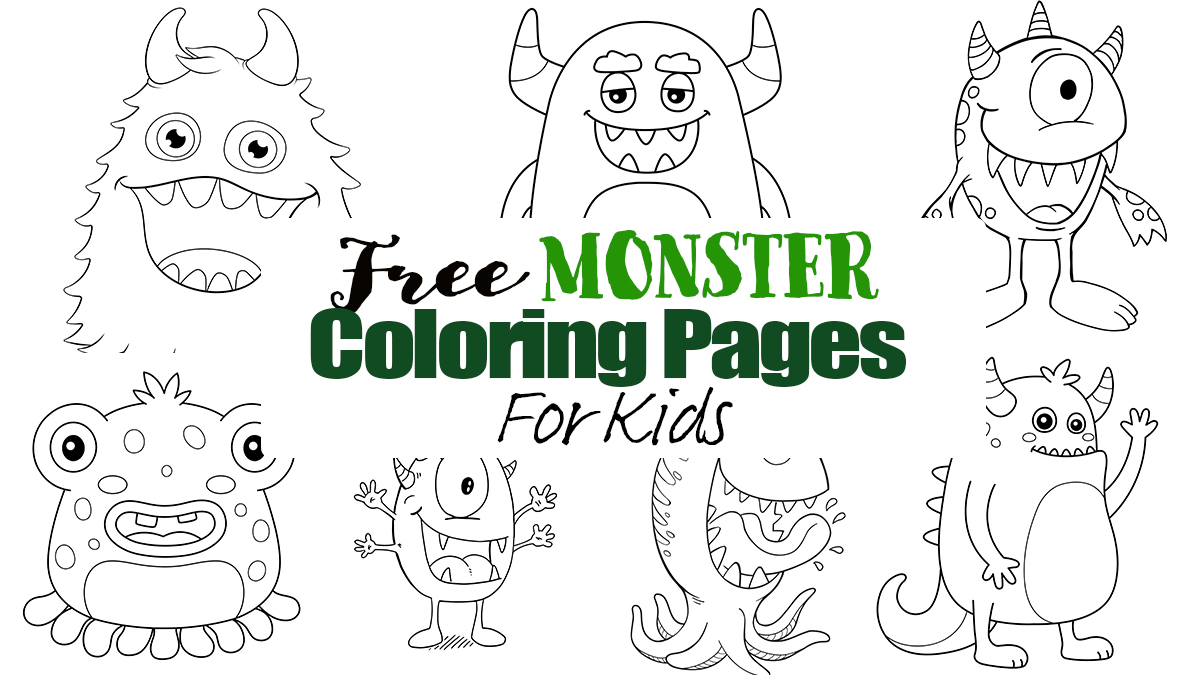 Monster coloring pages for kids