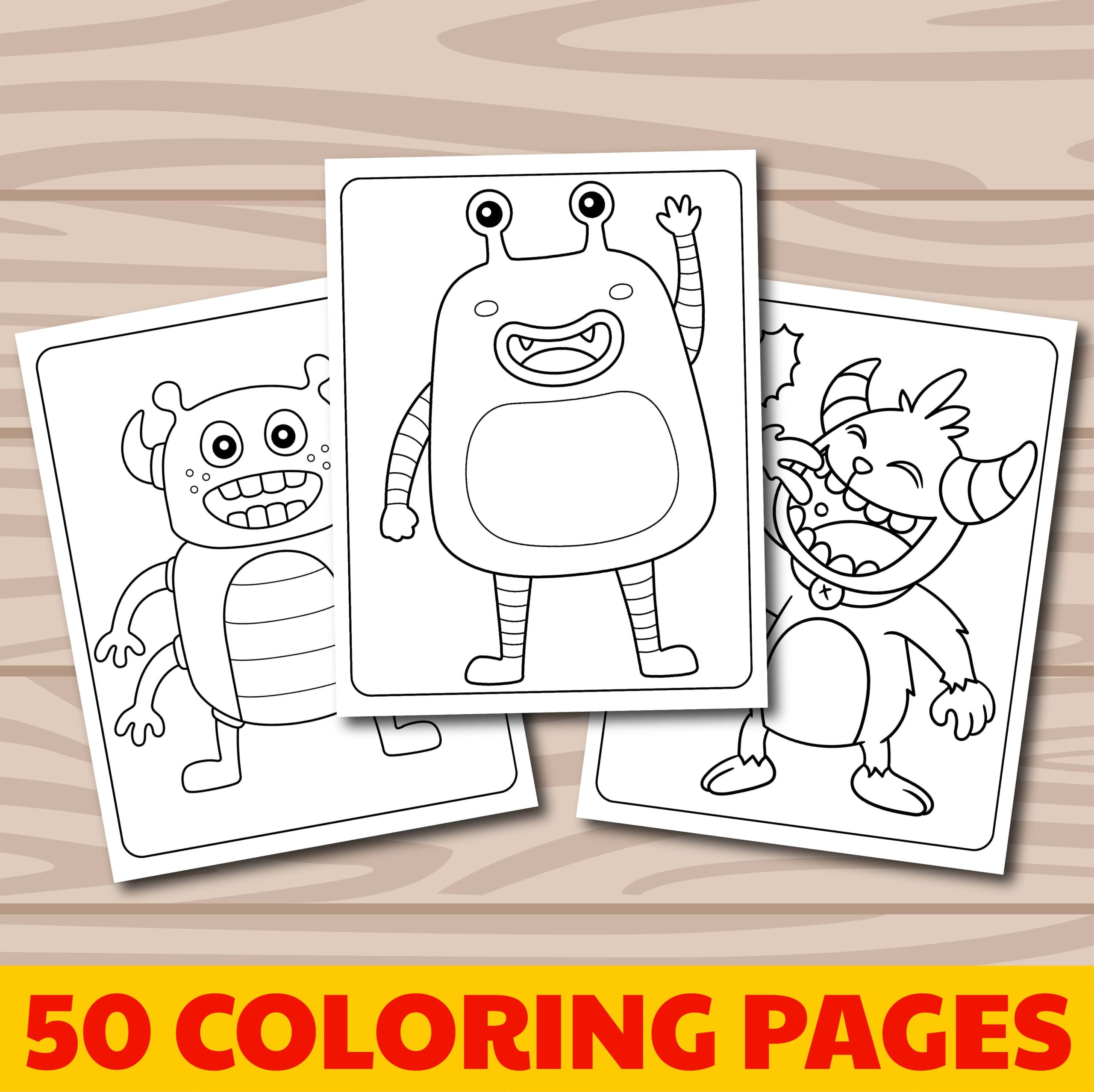 Cute monster coloring pages printable monster coloring pages for kids instant download coloring made by teachers