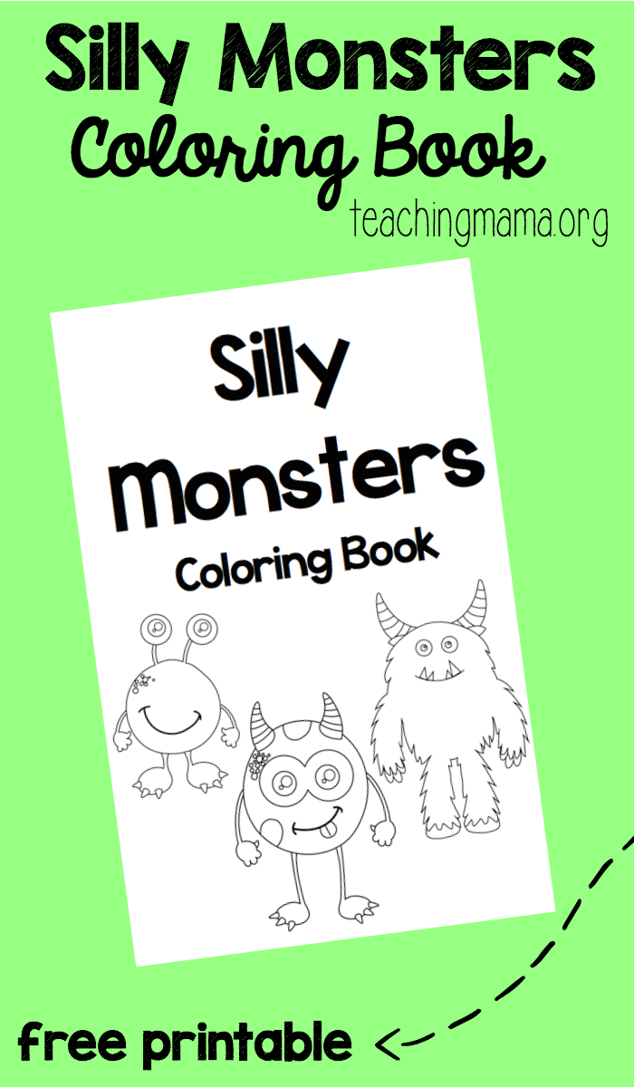 Silly monsters coloring book free printable