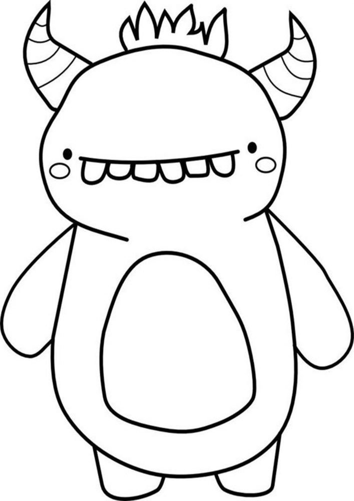 Free easy to print monster coloring pages