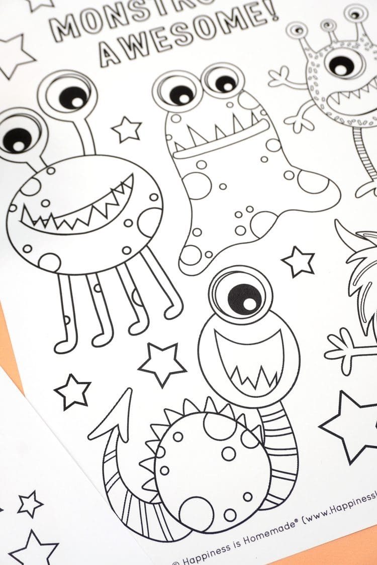 Monster coloring pages free printables