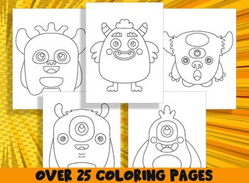 Simple monster coloring book printable monster coloring pages for preschool