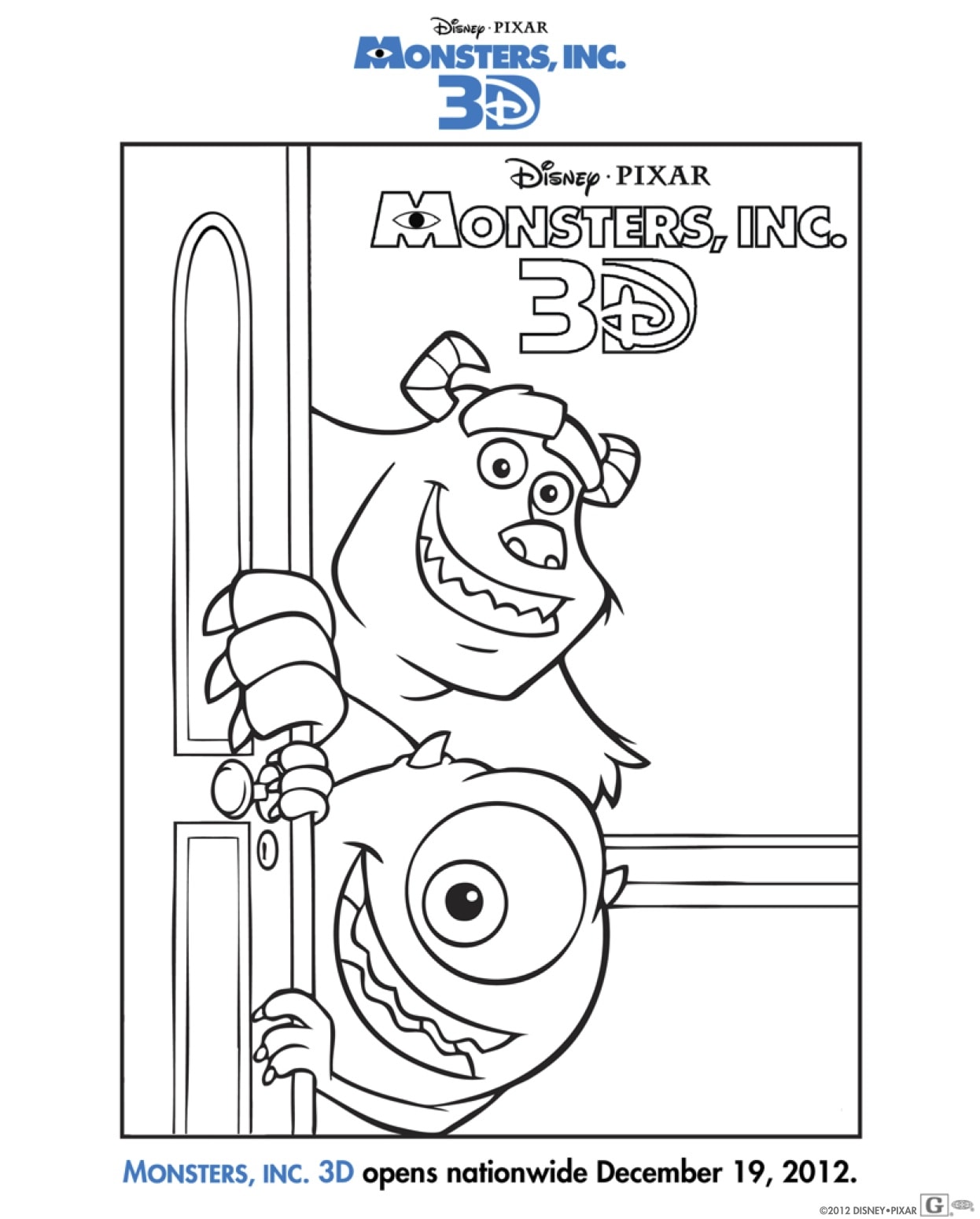 Free monsters inc d activity sheets download coloring pages here