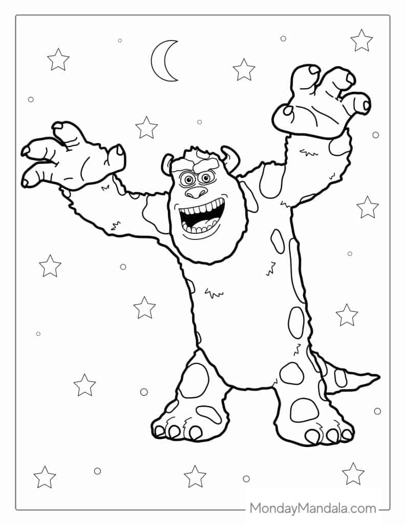 Monsters inc coloring pages free pdf printables