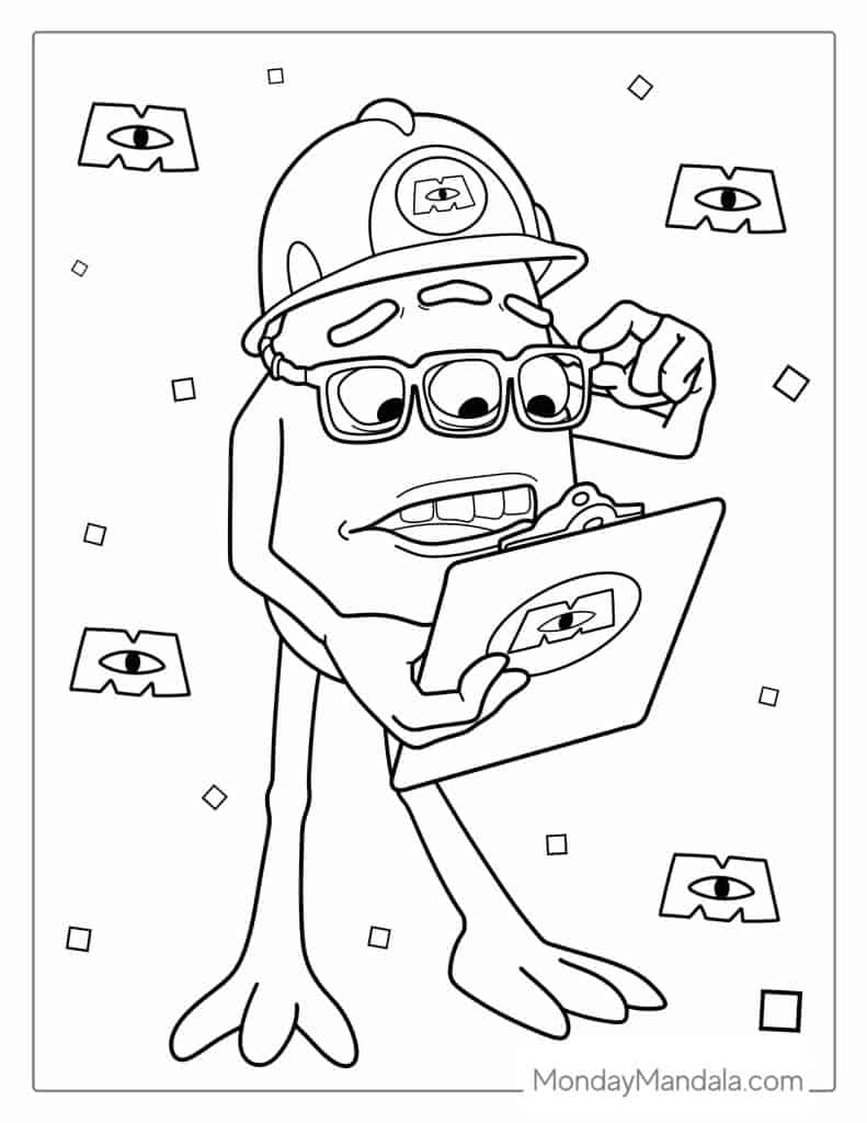 Monsters inc coloring pages free pdf printables