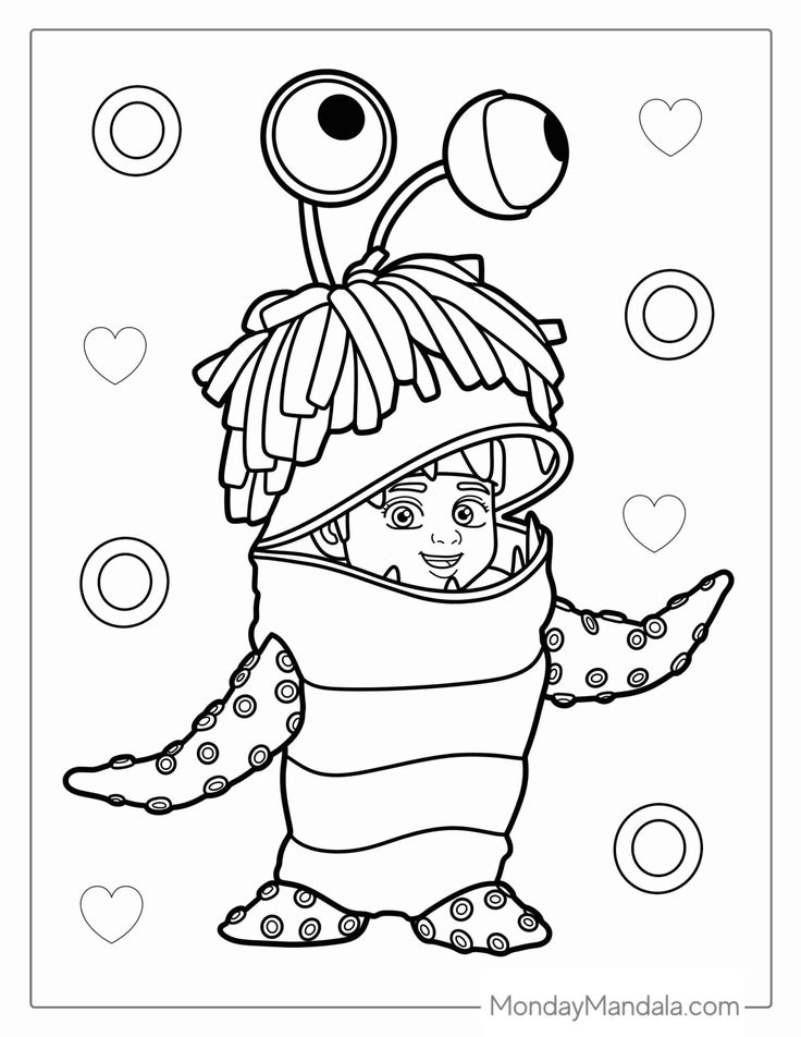 Monsters inc coloring pages free pdf printables coloring pages monsters inc monsters ink