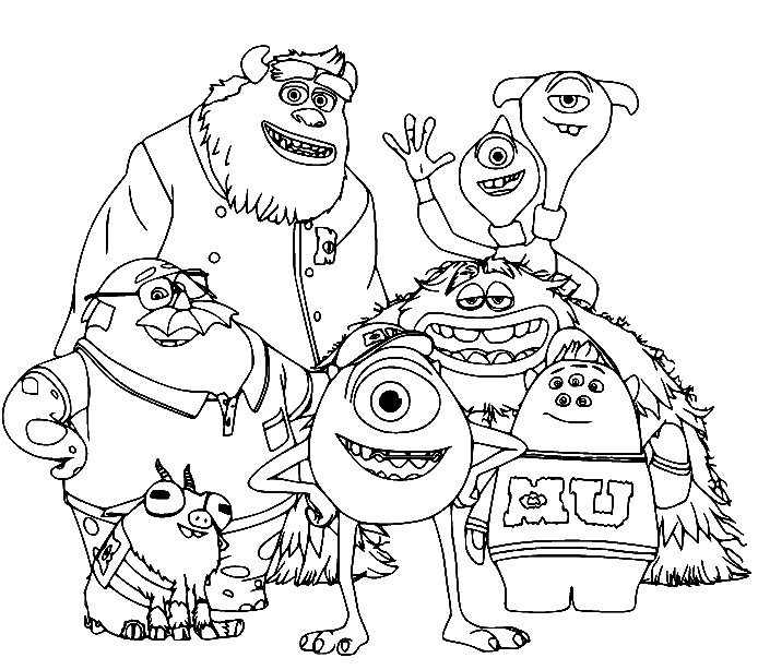 Monsters university coloring pages printable for free download