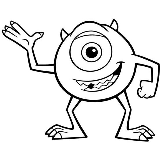 Free easy to print monsters inc coloring pages