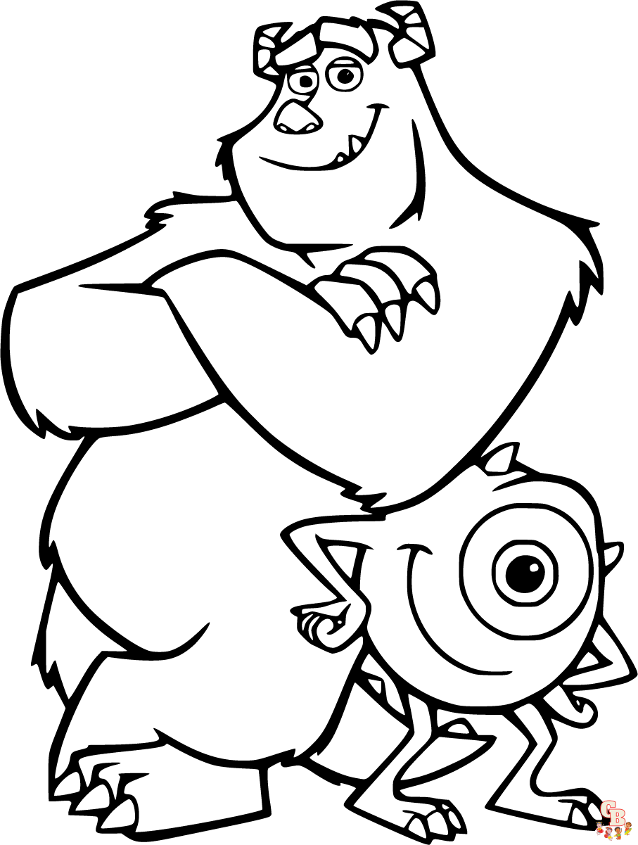 Monsters inc coloring pages bring the movie to life with creative