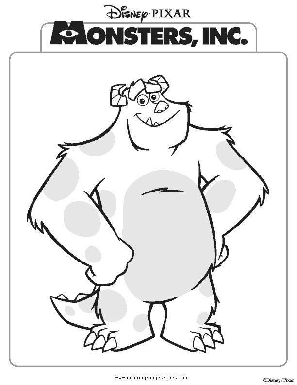 Monsters inc color page disney coloring pages color plate coloring sheetprintable colorâ monster coloring pages disney coloring pages cartoon coloring pages