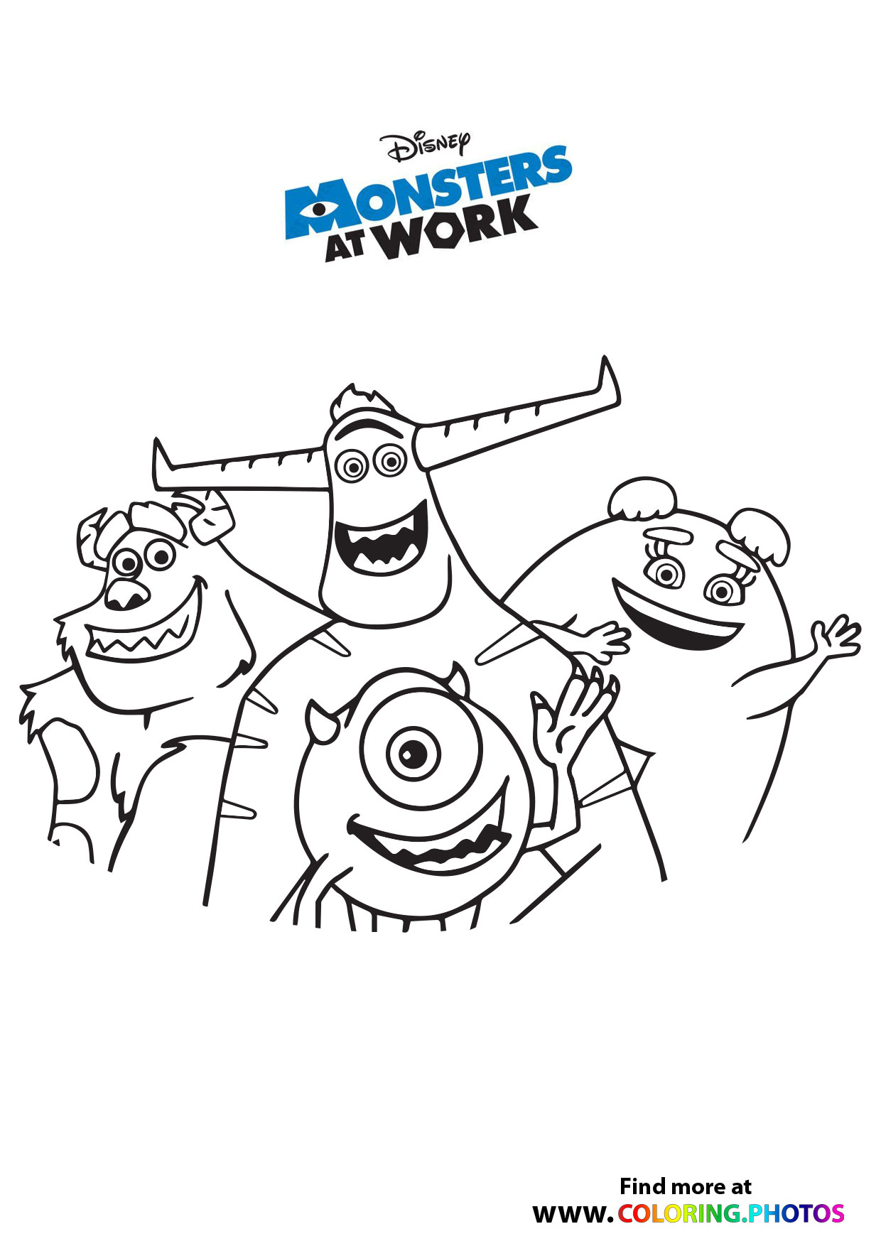 Monsters at work pages for kids