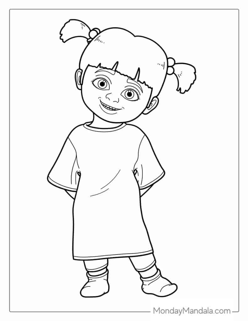 Monsters inc coloring pages free pdf printables