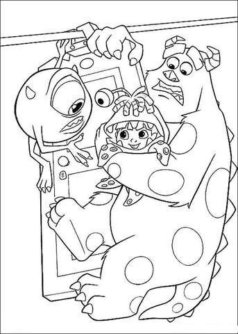 Mike sulley and boo coloring page free printable coloring pages