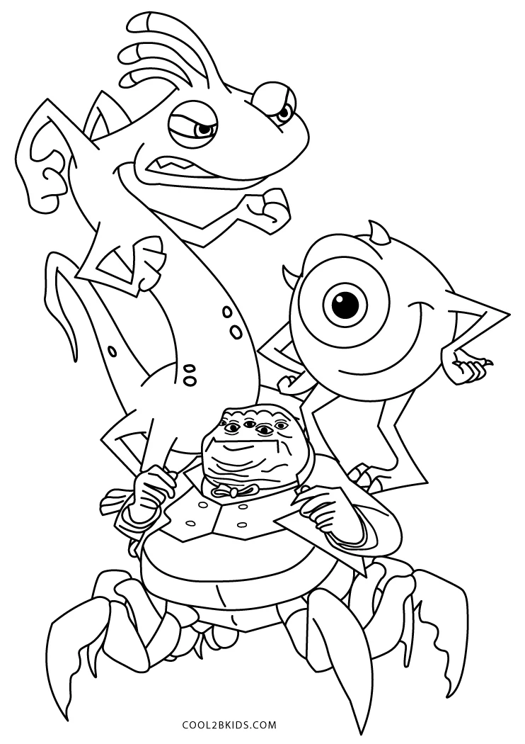 Free printable monster inc coloring pages for kids