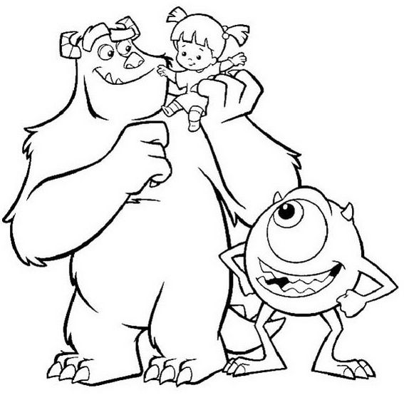 Happy and fun monster inc coloring pages for kids monster coloring pages poppy coloring page disney coloring pages