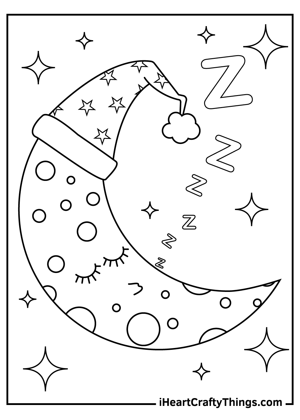 Moon coloring pages free printables