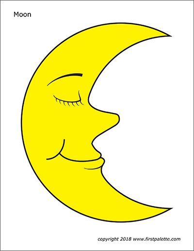 Moon free printable templates coloring pages