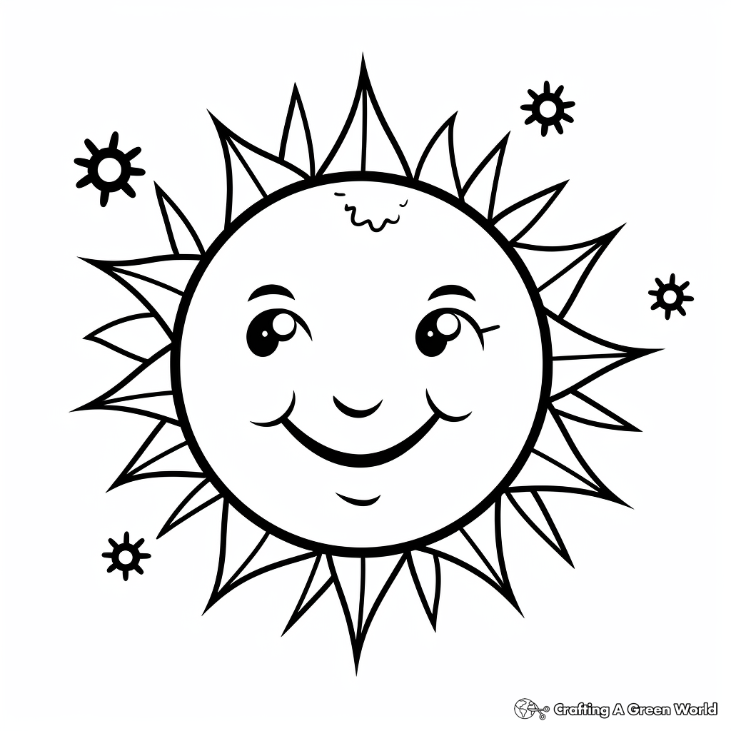 Sun moon and stars coloring pages