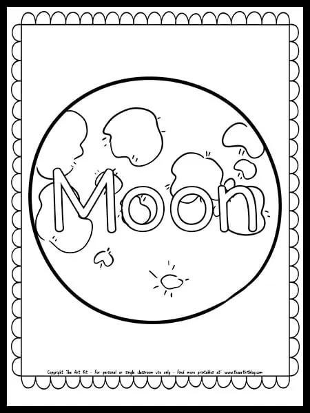 Moon coloring page free printable â the art kit