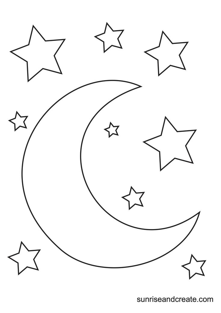 Free printable moon templates crescent full moons moon coloring pages star coloring pages moon crafts