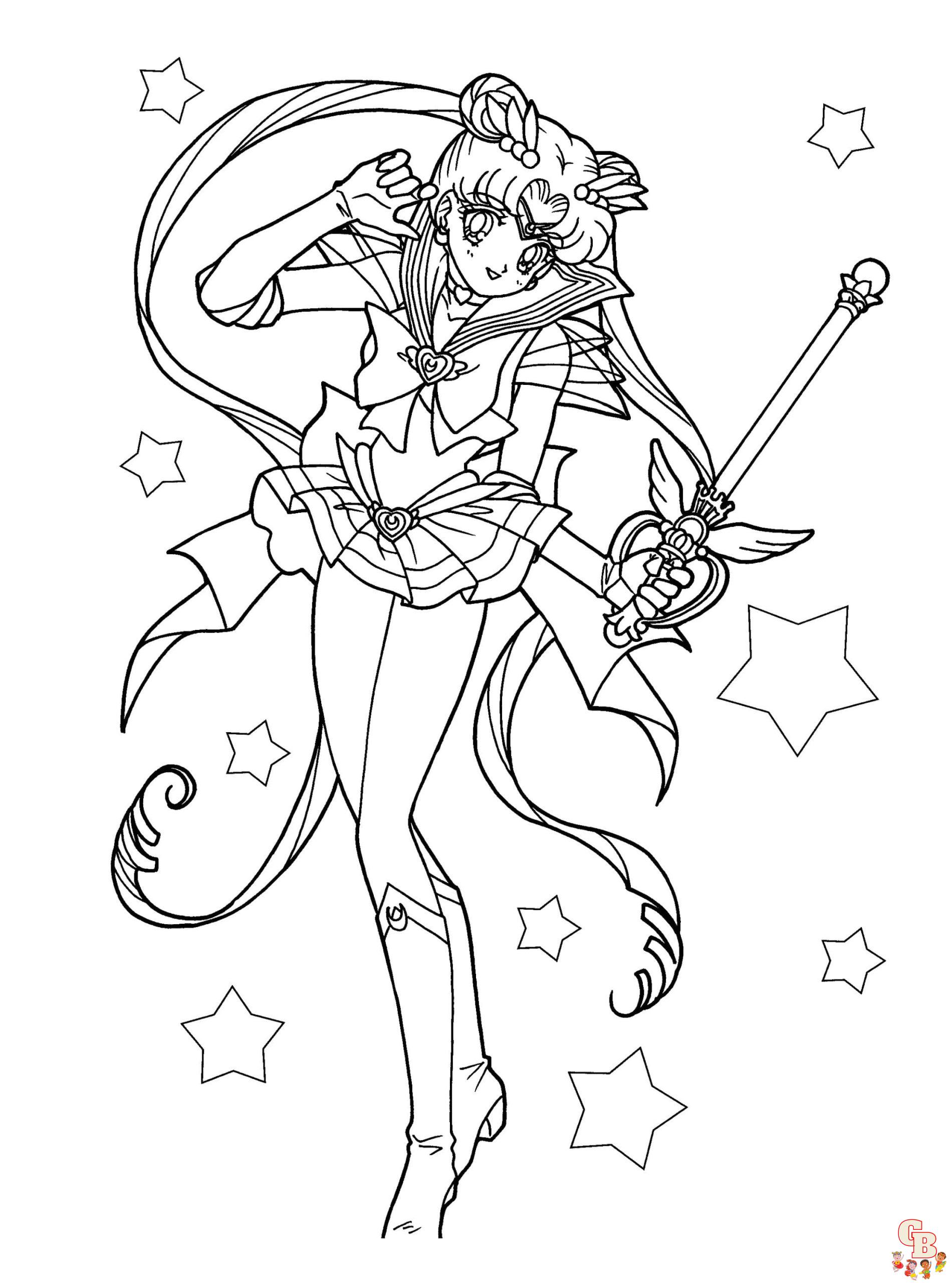 Cute chibiusa sailor moon coloring pages printable fun for kids