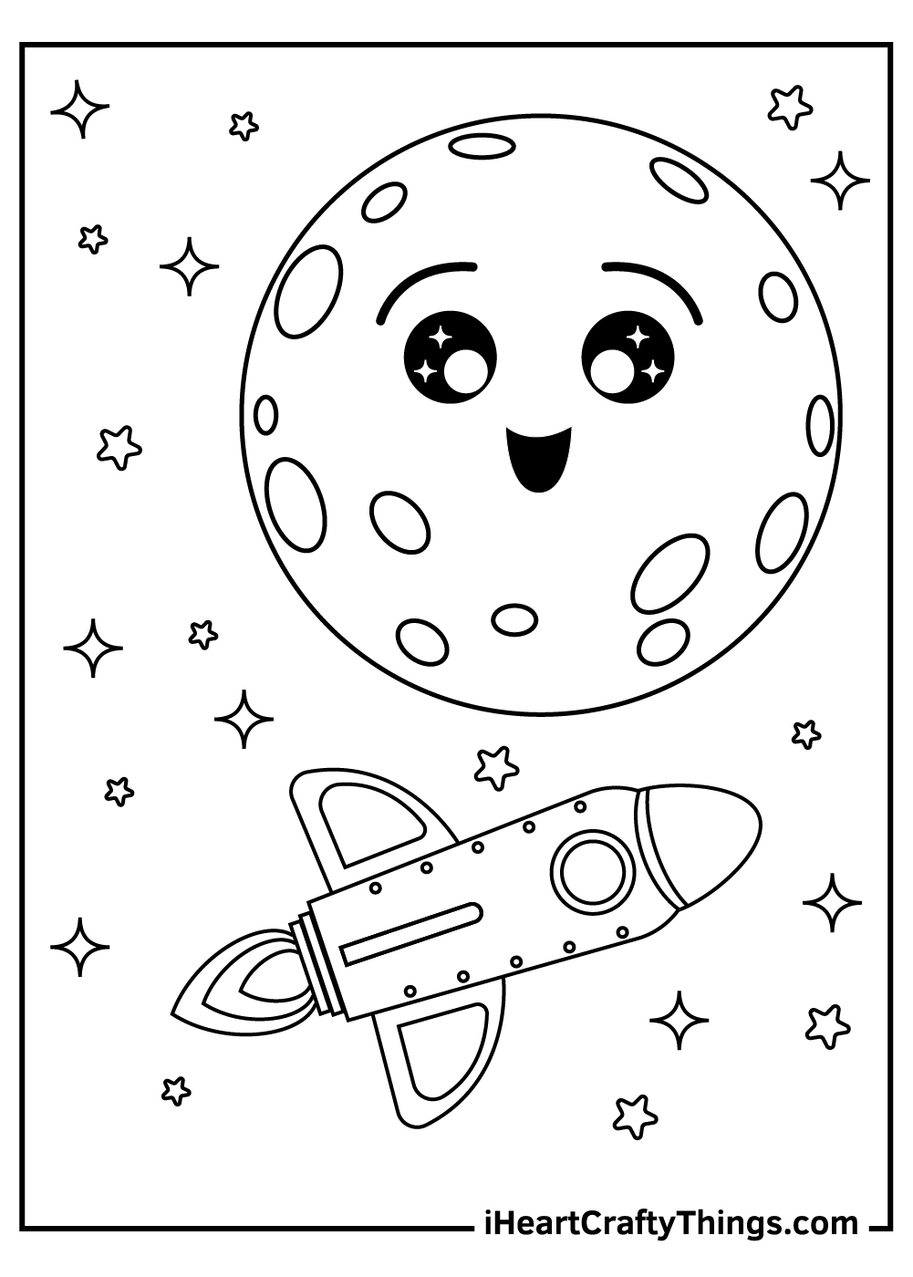 Moon coloring pages free printables