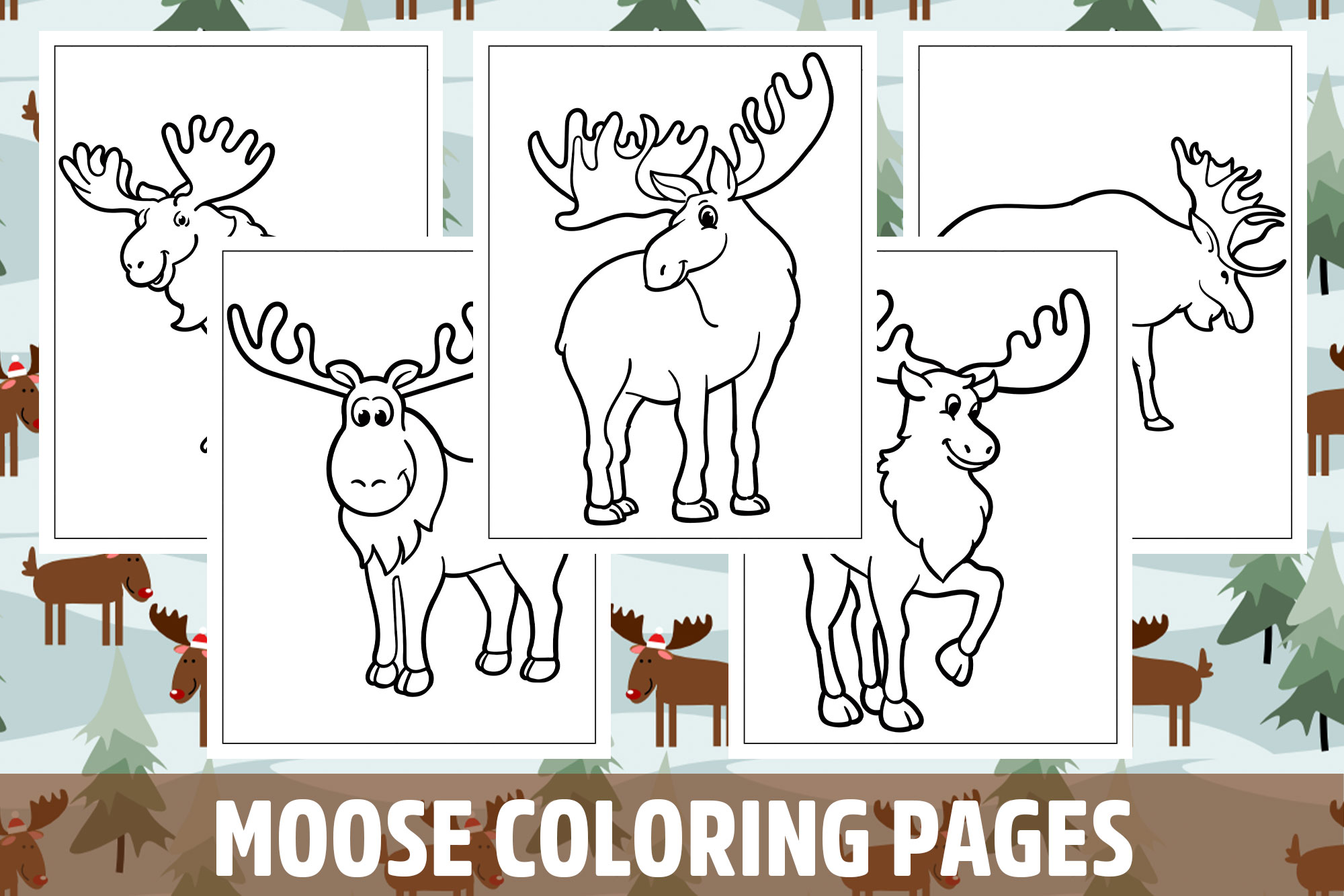 Moose coloring pages for kids girls boys teens birthday school activity made by teachers