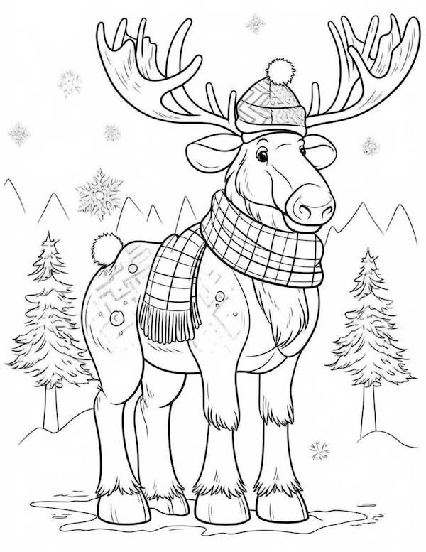 Cheerful christmas coloring pages for kids and adults