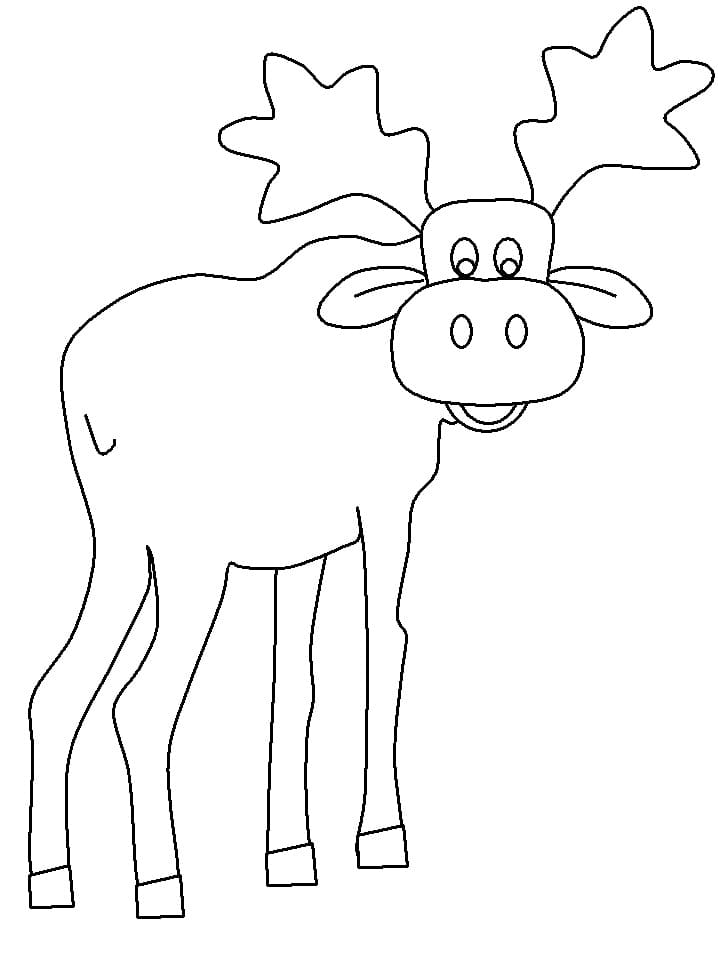 A simple moose coloring page