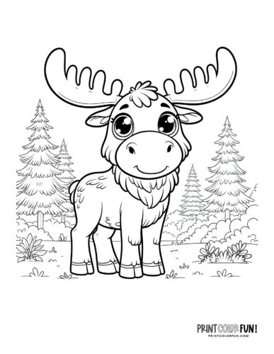 Moose coloring pages clipart drawings at