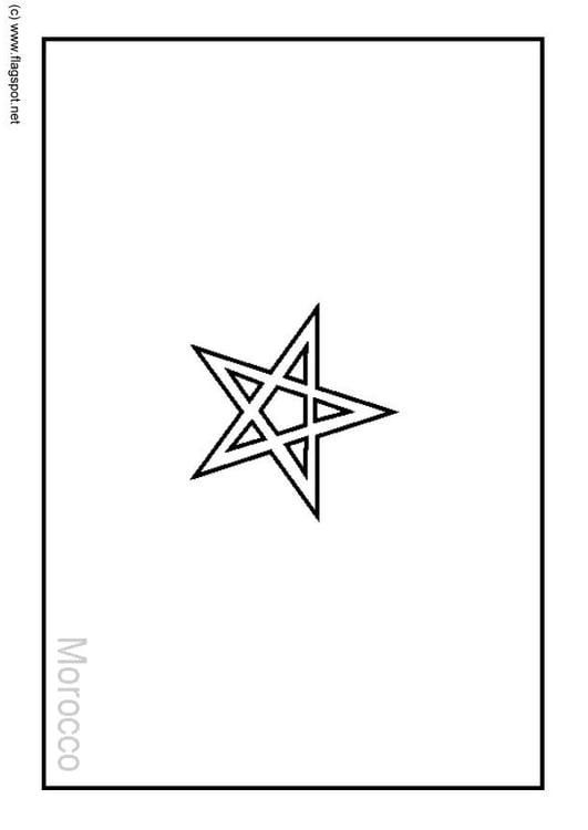 Coloring page flag morocco