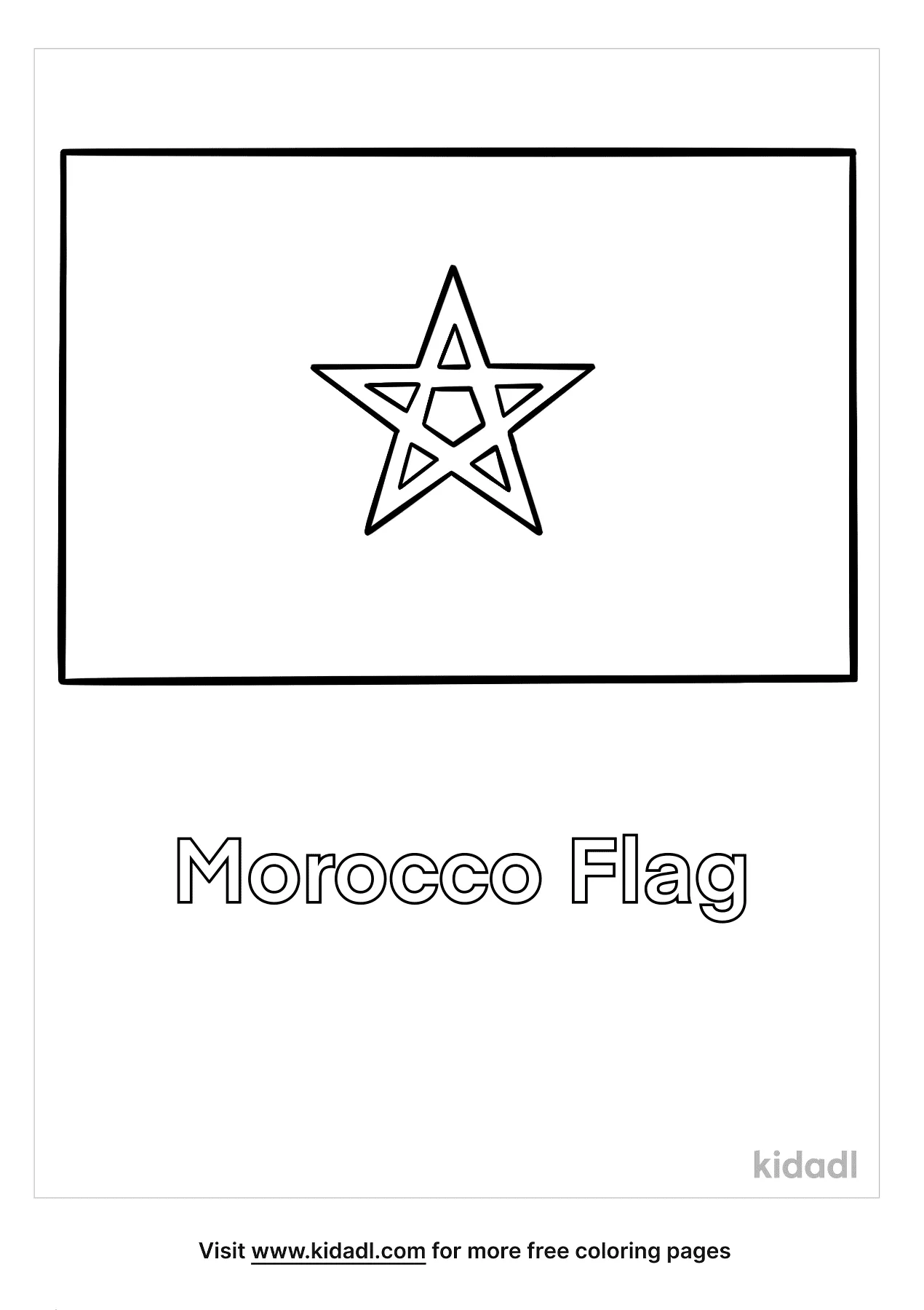 Free morocco flag coloring page coloring page printables