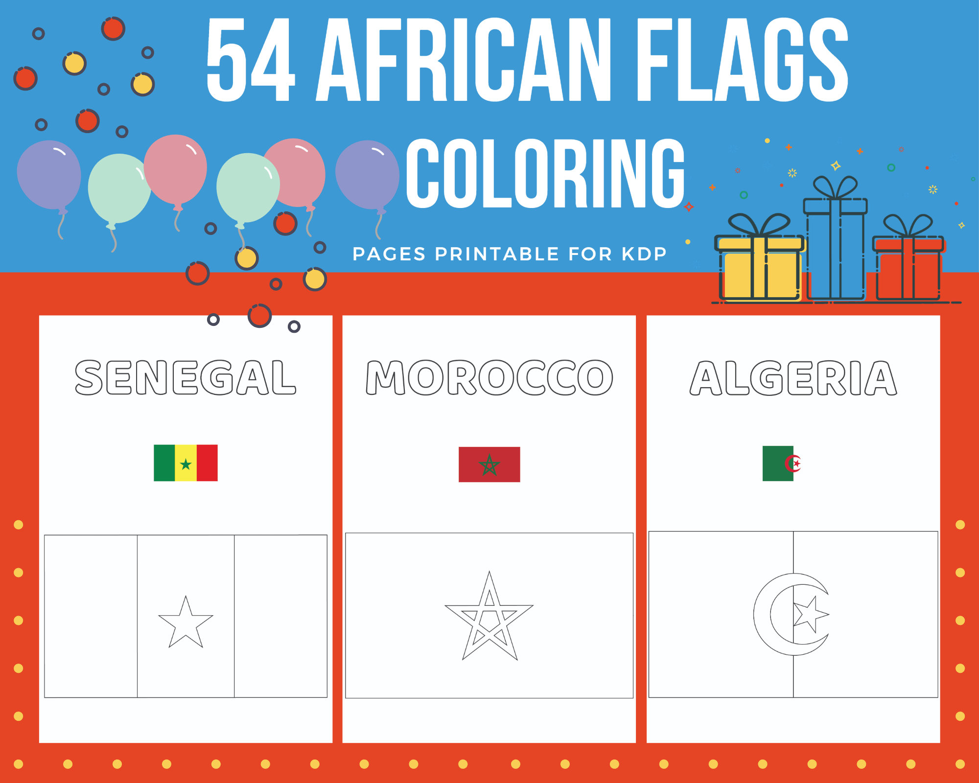 African flags coloring pages printable for kids pdf file us letter instant download kdp coloring book for kids