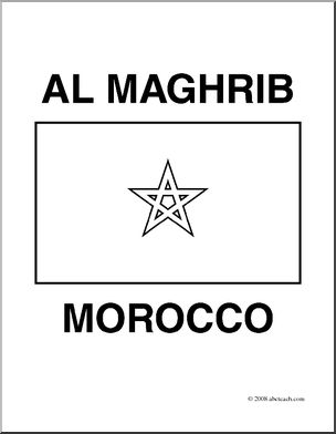 Clip art flags morocco coloring page i