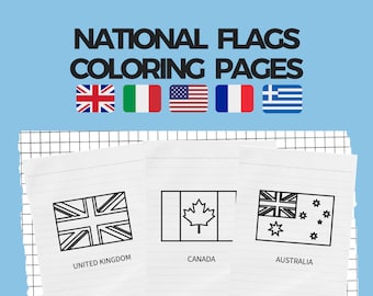 Flag coloring colouring pages national flags educational printable pages for kids activity coloring book with national flags download now