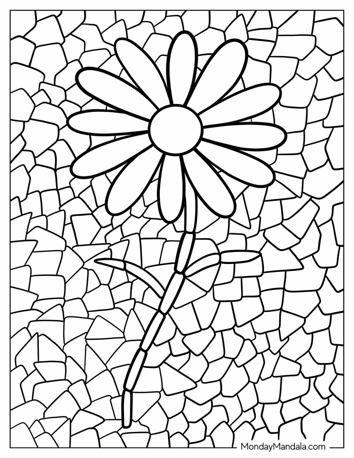 Mosaic coloring pages free pdf printables