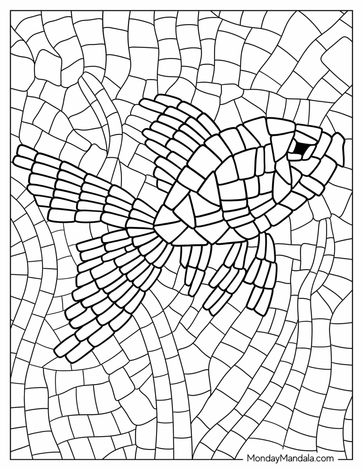 Mosaic coloring pages free pdf printables