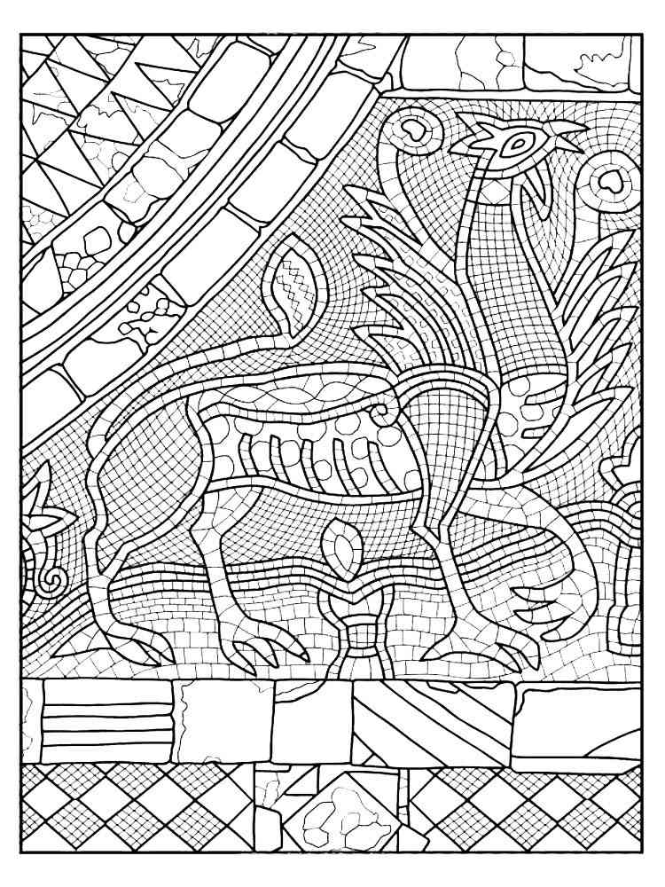 Mosaic coloring pages for adults