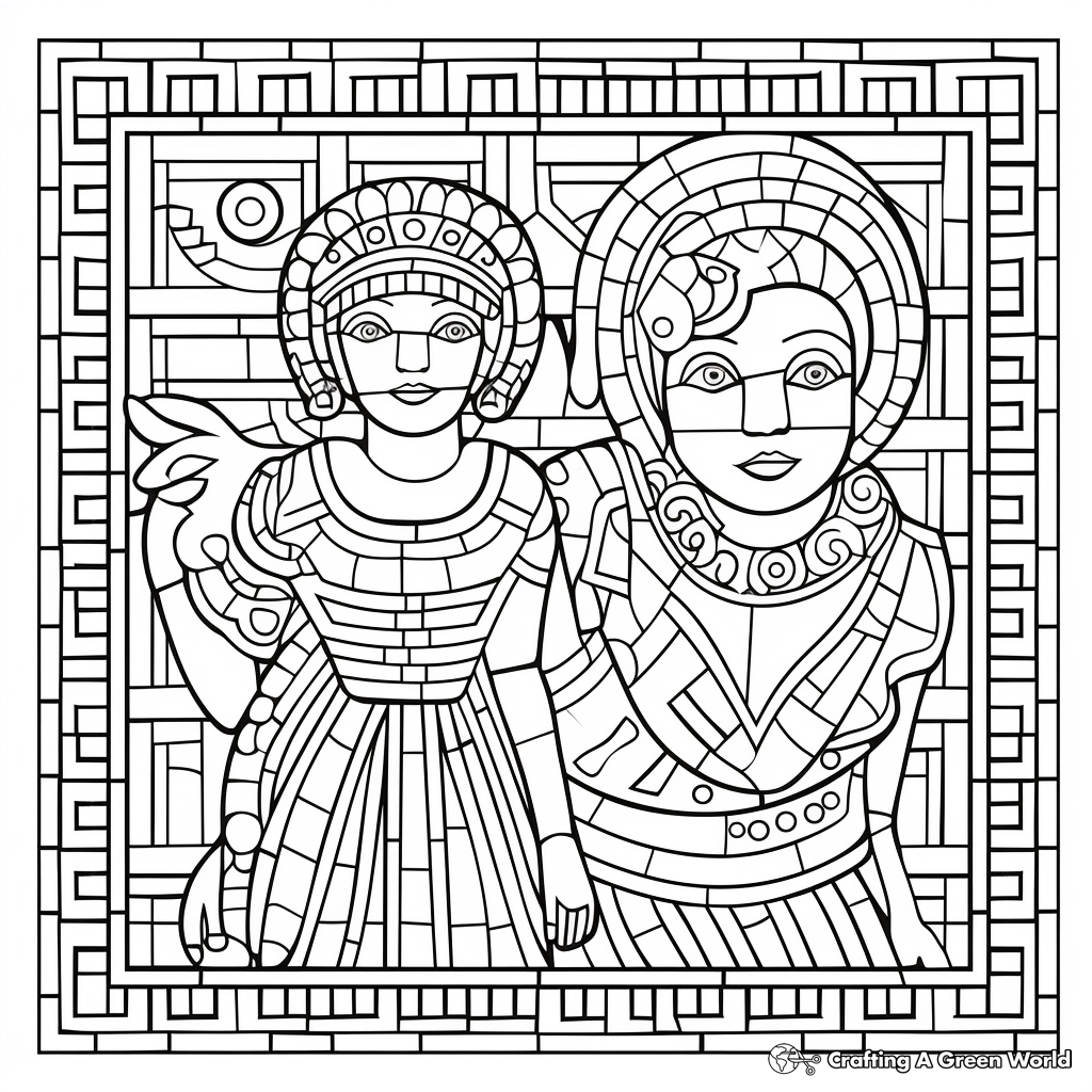 Mosiac coloring pages