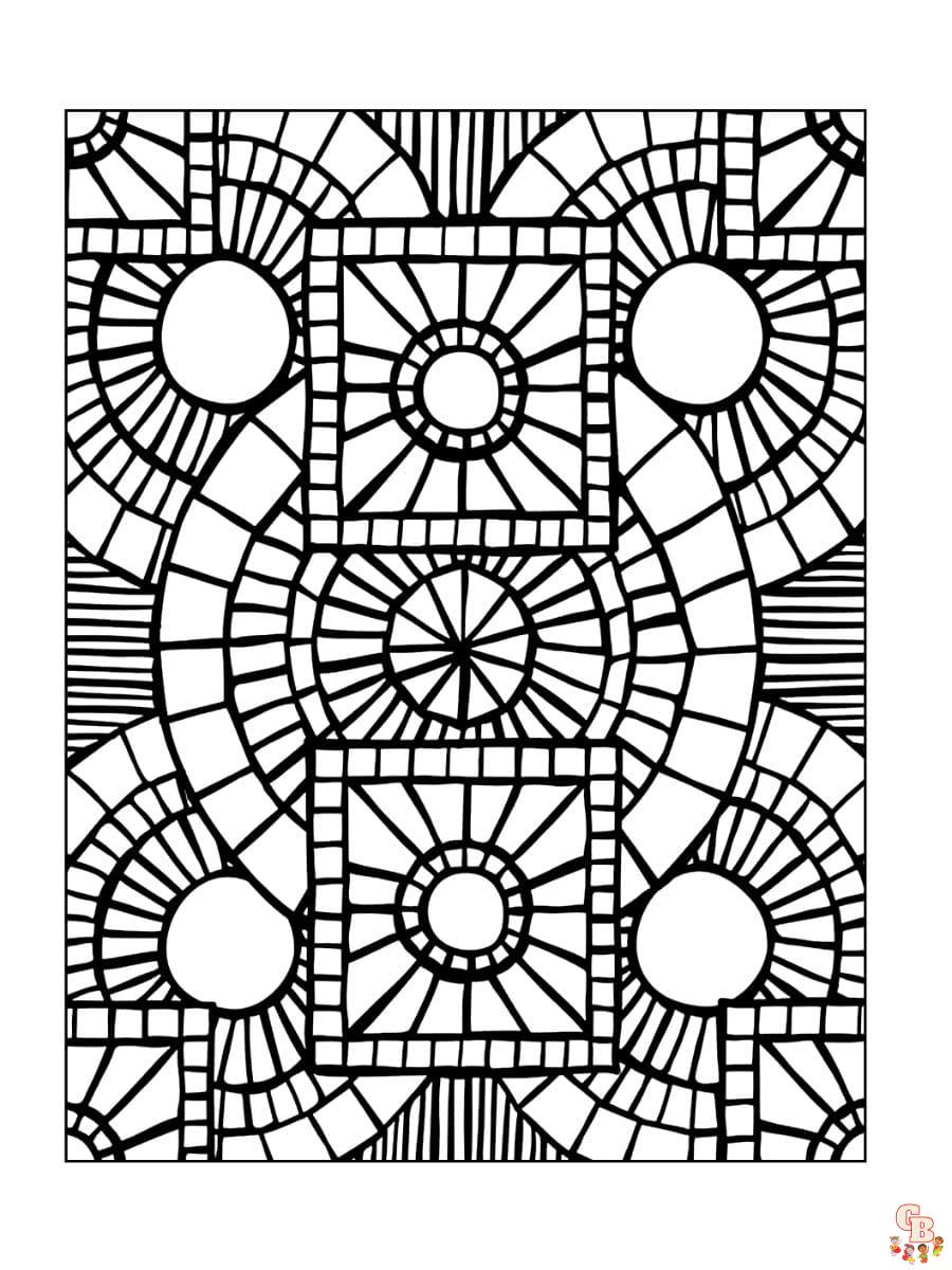 Printable mosaic coloring pages free for kids and adults