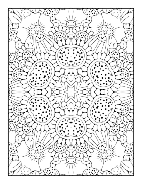 Premium vector mandala pattern coloring page outline mandala coloring page coloring page for kids and adults