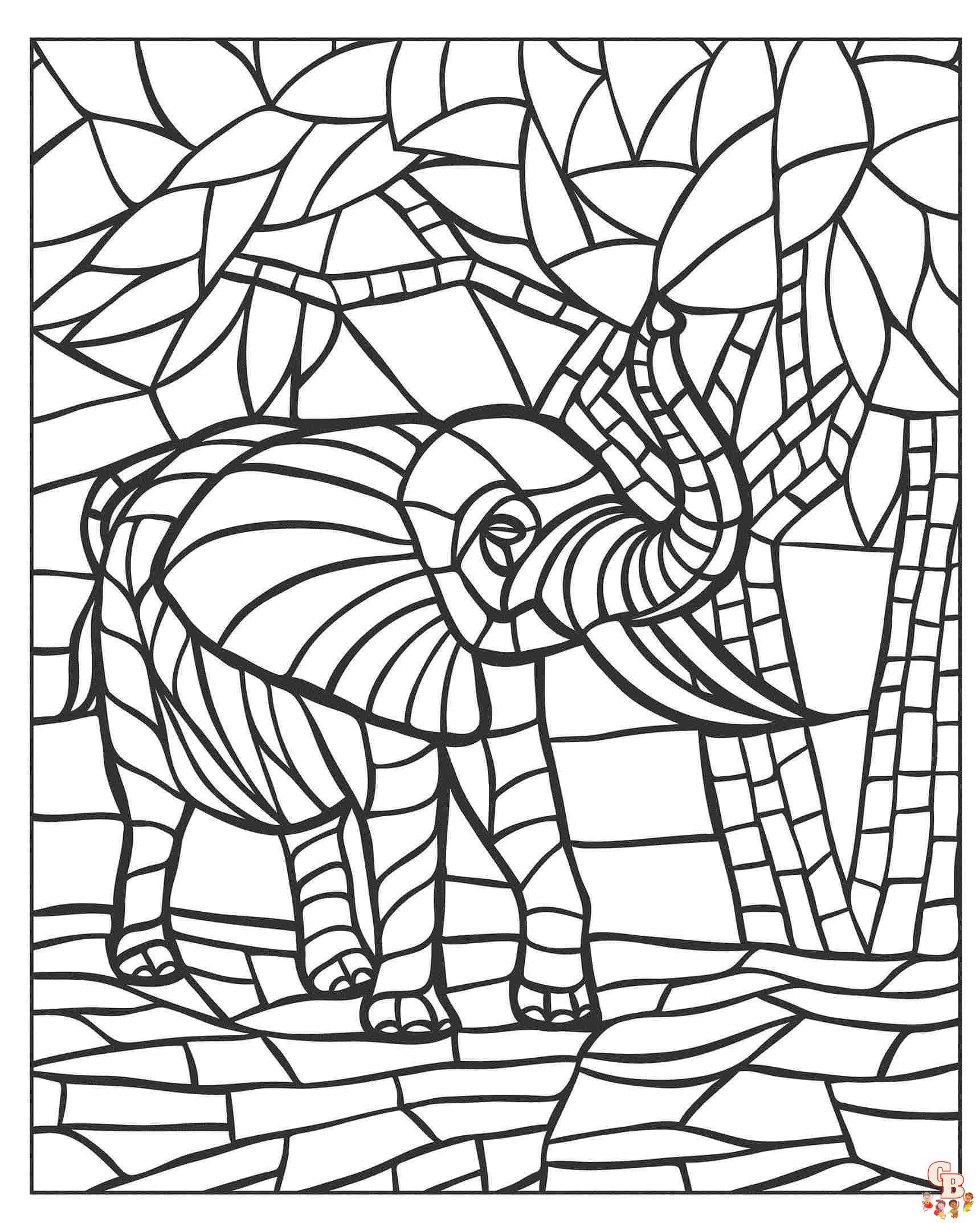 Printable mosaic coloring pages free for kids and adults