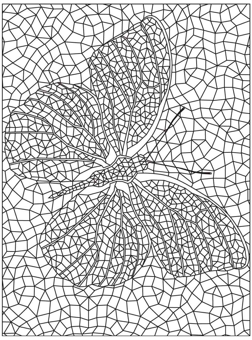 Free printable mosaic coloring pages for adults