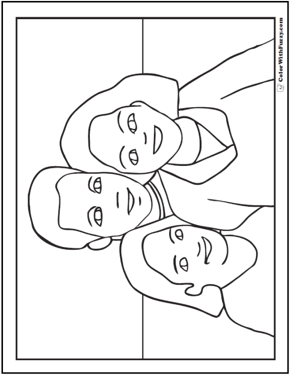 Happy fathers day coloring pages father mother daughter